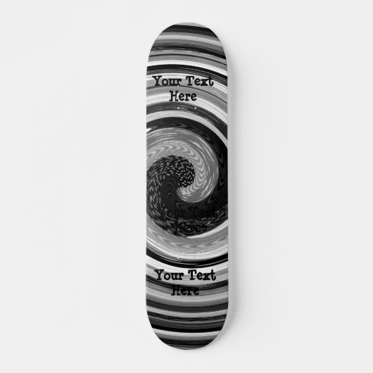 Schwarz-Weiß-Kurven in modernem abstraktem Design Skateboard (Vorne)