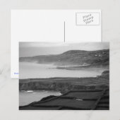 Schwarz-Weiß-Küstenlandschaft Postkarte (Vorne/Hinten)