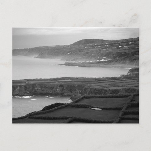 Schwarz-Weiß-Küstenlandschaft Postkarte (Vorderseite)