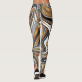 Schwarz-Weiß-Lackfarben-Leggings Leggings (Rückseite)