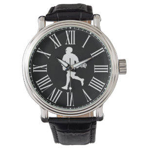 Schwarz-Weiß-Lacrosse-Player Armbanduhr