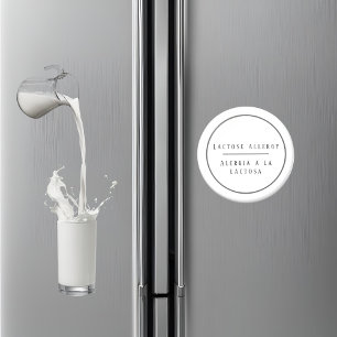 Schwarz-Weiß-Laktose-Allergie Spanisch Magnet