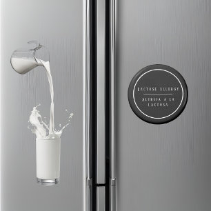 Schwarz-Weiß-Laktose-Allergie Spanisch Magnet