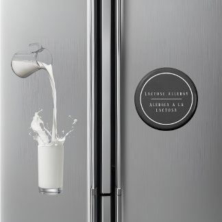 Schwarz-Weiß-Laktose-Allergie Spanisch Magnet
