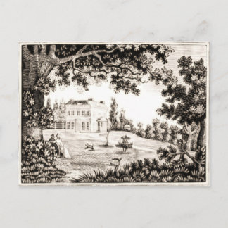 Schwarz-Weiß-Landhaus-Postkarte Postkarte