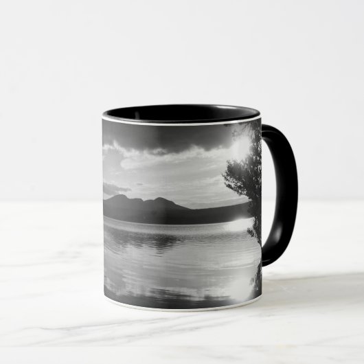 Schwarz-Weiß-Landschaft Foto Tasse (VorderseiteRechts)