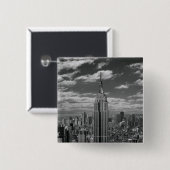 Schwarz-Weiß-Landschaft New Yorks Skyline Button (Vorne & Hinten)