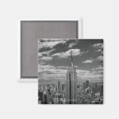 Schwarz-Weiß-Landschaft New Yorks Skyline Magnet (Vorderseite/Rückseite)