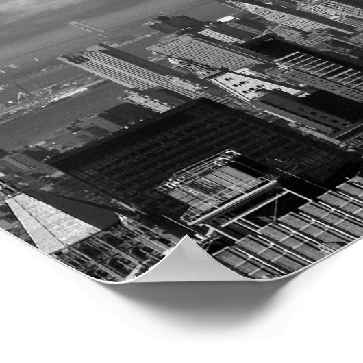 Schwarz-Weiß-Landschaft New Yorks Skyline Poster (Ecke)