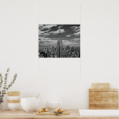 Schwarz-Weiß-Landschaft New Yorks Skyline Poster (Küche)