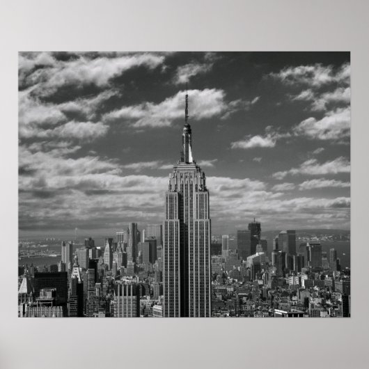 Schwarz-Weiß-Landschaft New Yorks Skyline Poster (Vorne)