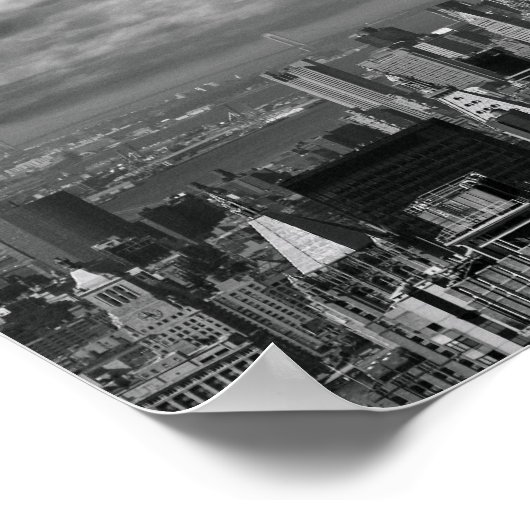 Schwarz-Weiß-Landschaft New Yorks Skyline Poster (Ecke)