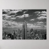 Schwarz-Weiß-Landschaft New Yorks Skyline Poster (Vorne)