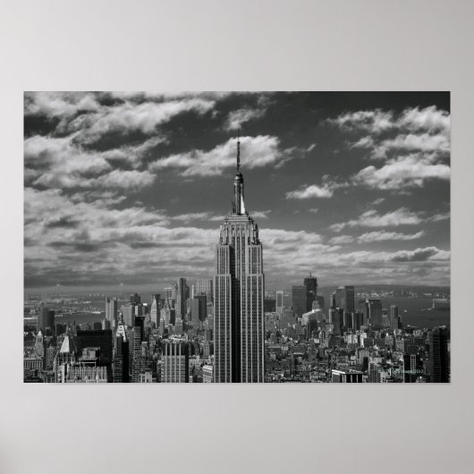 Schwarz-Weiß-Landschaft New Yorks Skyline Poster (Vorne)