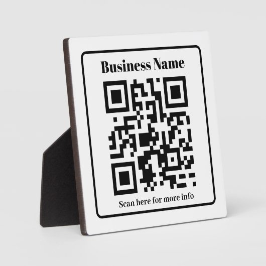 Schwarz-Weiß-Landschaftsbau-QR-Code-Schild Fotoplatte (Vorderseite)