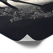 Schwarz-Weiß-Landschaftsbild-Illustration AI Gener Poster (Ecke)