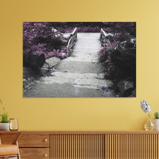 Schwarz-Weiß-Landschaftsbrücke Foto Leinwanddruck (Insitu (Wohnzimmer))