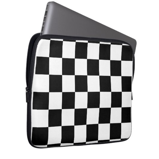 Schwarz, Weiß Laptopschutzhülle (Vorne Rechts)