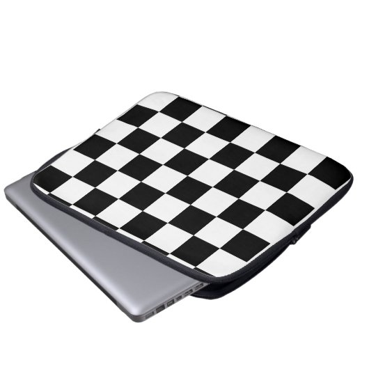 Schwarz, Weiß Laptopschutzhülle (Vorne Knopf)