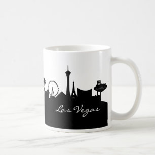 Schwarz-Weiß-Las-Vegas-Skyline Kaffeetasse
