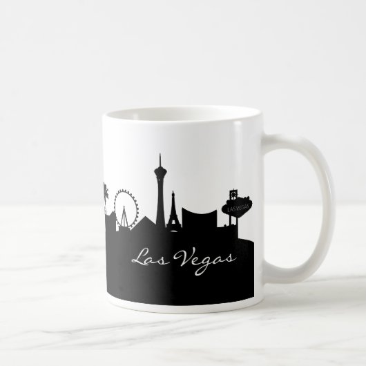 Schwarz-Weiß-Las-Vegas-Skyline Kaffeetasse (Rechts)