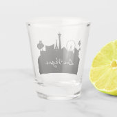 Schwarz-Weiß-Las-Vegas-Skyline Schnapsglas (Rückseite)