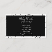Schwarz-Weiß-Lash-Künstler Visitenkarte (Rückseite)