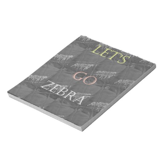 Schwarz-Weiß-Lass Go Zebra Hakuna Matata motif Notizblock (Rotiert)