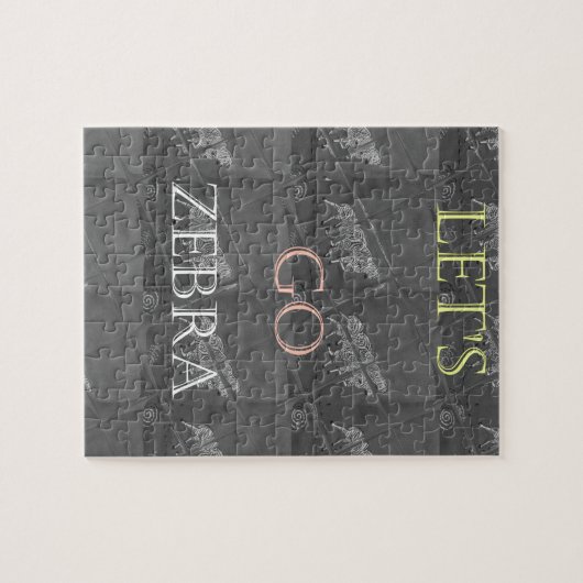 Schwarz-Weiß-Lass Go Zebra Hakuna Matata motif Puzzle (Horizontal)