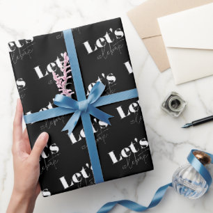 Schwarz-Weiß Lass uns Geburtstag feiern Geschenkpapier