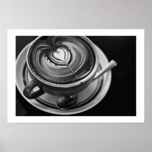 Schwarz-Weiß-Latte Poster