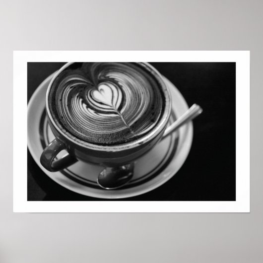 Schwarz-Weiß-Latte Poster (Vorne)