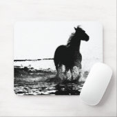 Schwarz-Weiß Laufpferd Moderner Pop Kunst Mousepad (Mit Mouse)