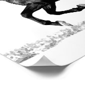 Schwarz-Weiß-Laufpferd Poster (Ecke)