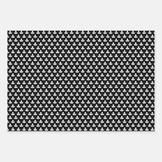 Schwarz-Weiß-Laurel Leaf Geschenkpapier Set (Vorderseite 3)