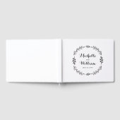 Schwarz-Weiß Laurel Wreath Wedding Gästebuch (Voll)
