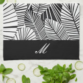 "Schwarz-Weiß-Leaf" Küchentücher (Gefaltet)