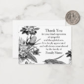 Schwarz-Weiß-Leaf nach der Beerdigung danke Ihnen Mitteilungskarte (Vorderseite/Rückseite Beispiel)