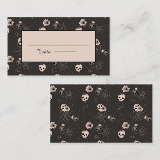 Schwarz-Weiß-Leckerbissen-Muster Platzkarte (Vorne/Hinten)