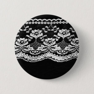 Schwarz & Weiß Leder & Spitze Button