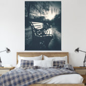 Schwarz-Weiß-Leere-Bench im Park Leinwanddruck (Insitu (Schlafzimmer))