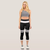 Schwarz-Weiß-Leggings Capri Leggings (Vorderseite)
