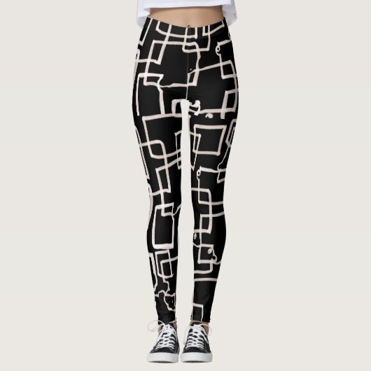 Schwarz-Weiß-Leggings Leggings (Vorderseite)