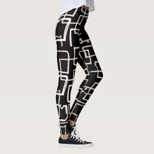 Schwarz-Weiß-Leggings Leggings (Rechts)