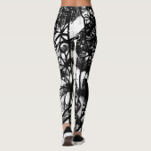 Schwarz-Weiß-Leggings mit Graffiti-Printmedien Leggings (Rückseite)