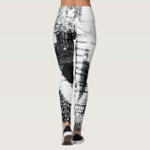 Schwarz-Weiß-Leggings mit Graffiti-Printmedien Leggings (Rückseite)
