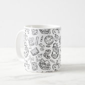 Schwarz-weiß-Lehrerdank-Schuldoodle Kaffeetasse (Vorderseite Links)