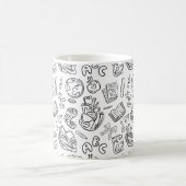 Schwarz-weiß-Lehrerdank-Schuldoodle Kaffeetasse (Mittel)