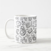 Schwarz-weiß-Lehrerdank-Schuldoodle Kaffeetasse (Links)
