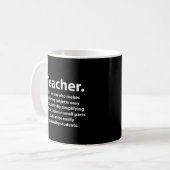 Schwarz-Weiß-Lehrerdankbarkeit Kaffeetasse (Vorderseite Links)